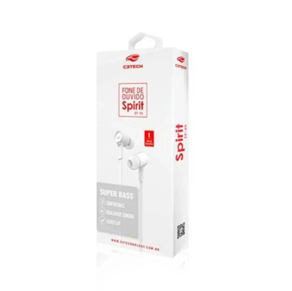 Fone de ouvido C3Tech Intra EP-05WH Branco