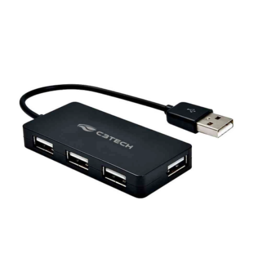 Hub USB 2.0 C3Tech 4 Portas HU-220BK - C3Tech