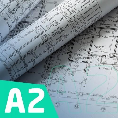 Plotagem formato A2 papel Sulfite 75g